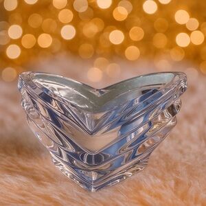 VINTAGE MIKASA Candleholder Crystal Art Deco Includes Tea Light Candle NWOT